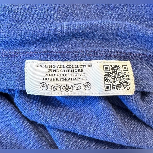 Robert Graham Polo Shirt Mens XL Classic Fit In Blue With Flip Collar Patterned - Picture 9 of 11